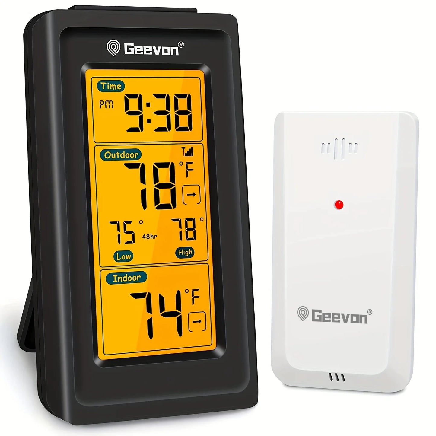 GEEVON Indoor Outdoor Temperature Meter Wireless Digital Temperature Meter Measurement Temperature Monitor Room Temperature Mete